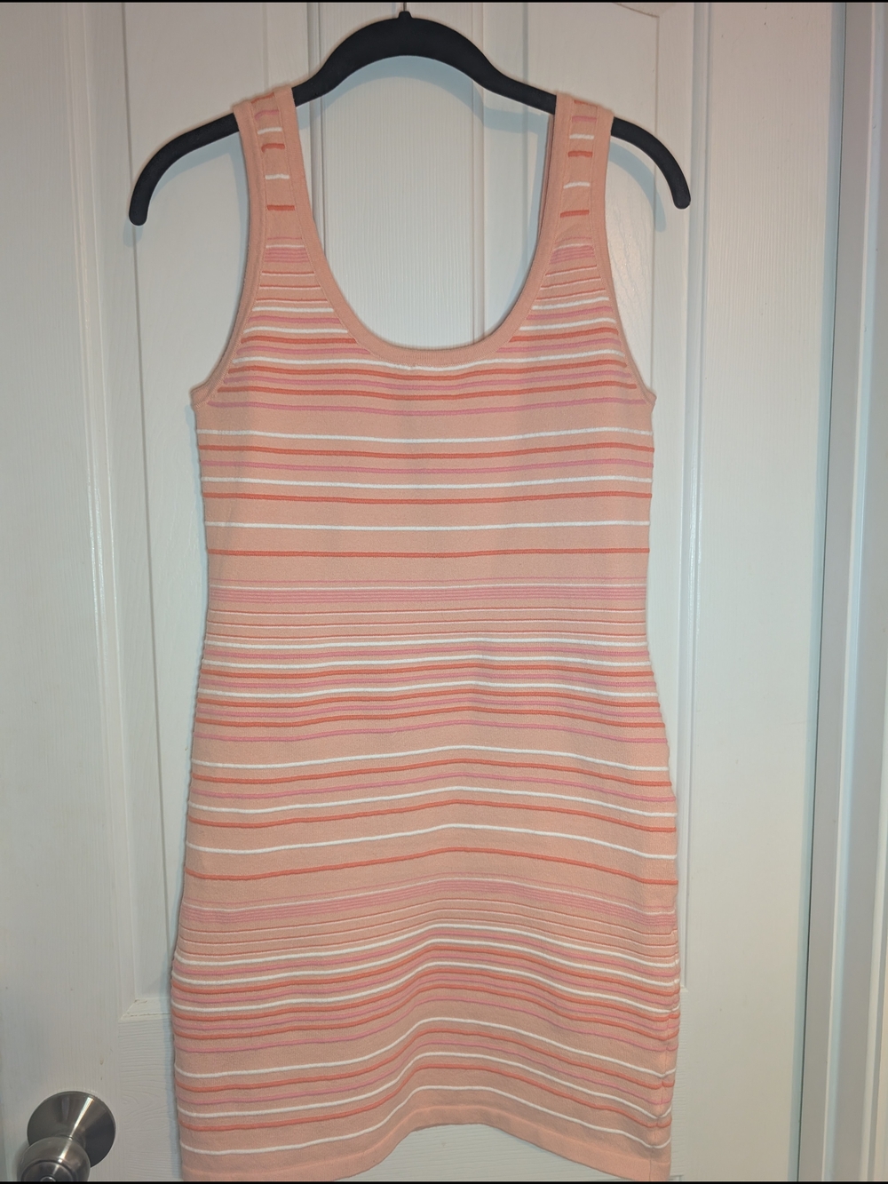Z Supply Sleeveless Peach Striped Knit Tank Dress
